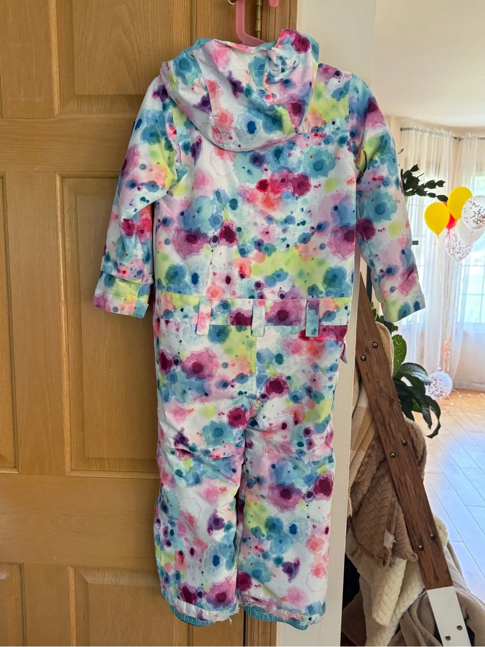 🤍SMN🤍 Kids Girls Waterproof Colorful One Piece Snowsuit, size 4-6
